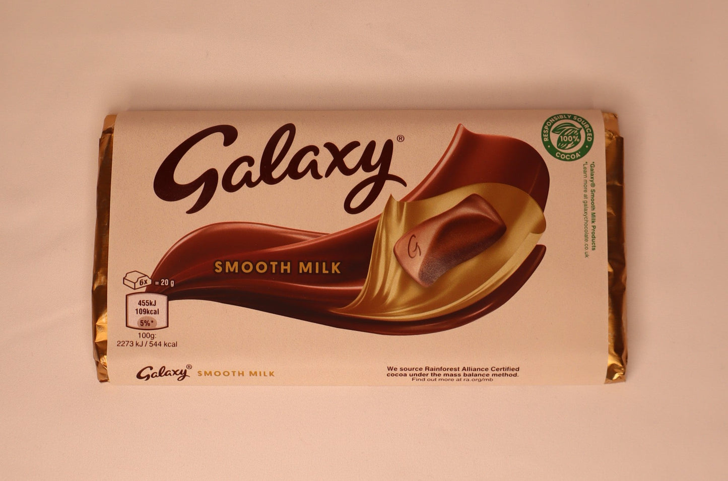 Galaxy Smooth Milk chocolate bar packaging on a white background