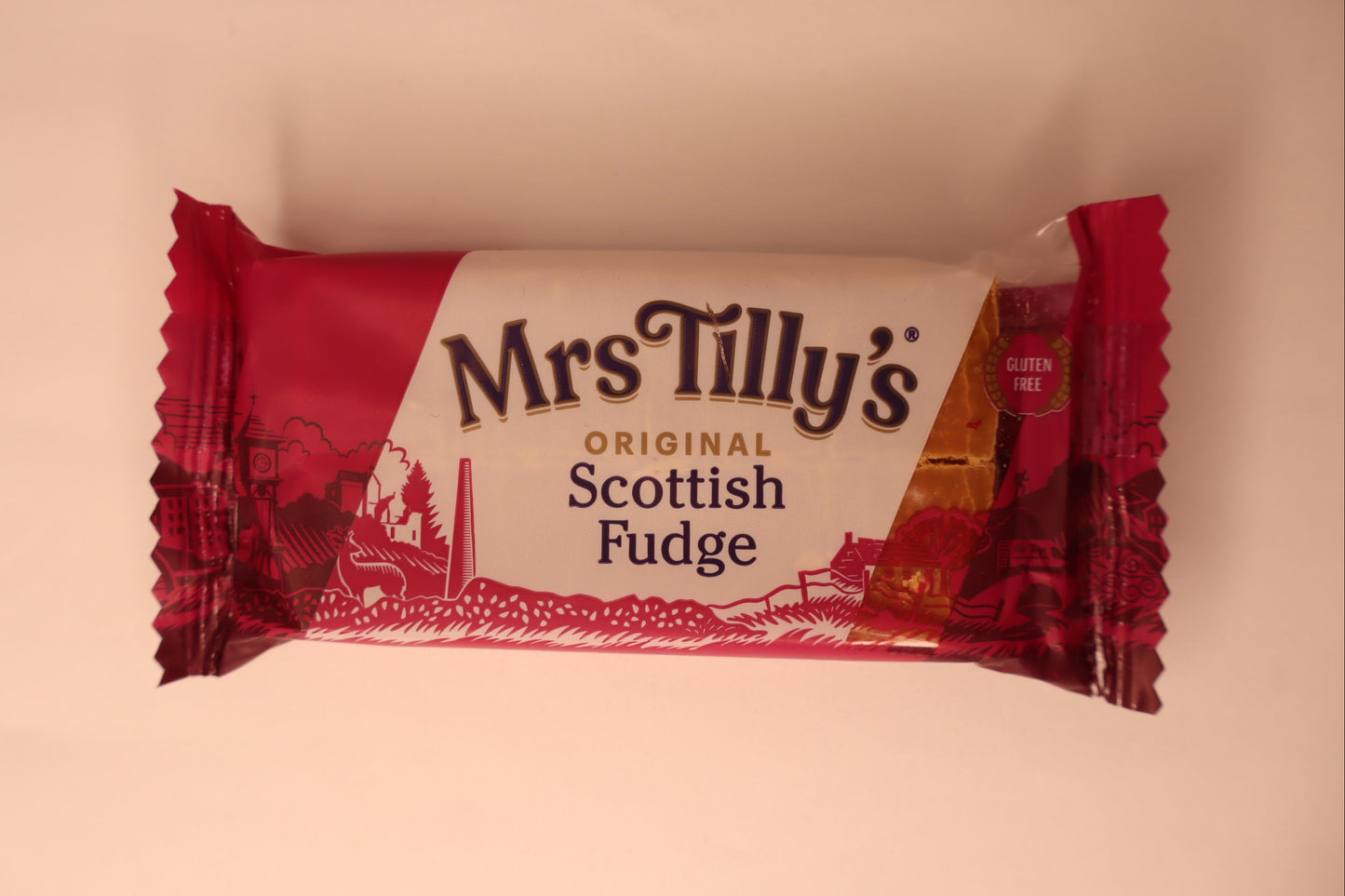 Packaged Mrs Tilly's Scottish Fudge on a white background